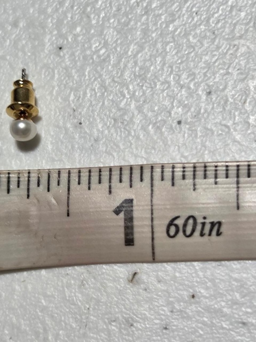 Gold Pearl Single Stud Earring - Classic White Pearl